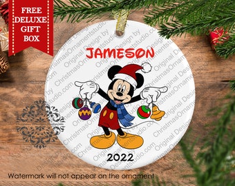 Mickey mouse christmas ornament-Disney Ornament-unique ornament-Kid Christmas Ornament-Baby First Christmas-Personalized Christmas ornament