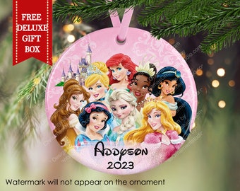 Princess Christmas Ornament-Disney Christmas Ornament-Personalized  kids Christmas Ornament