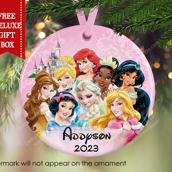 Princess Christmas Ornament-Disney Christmas Ornament-Personalized  kids Christmas Ornament
