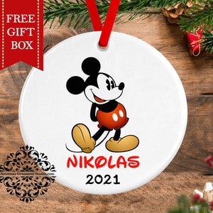 Mickey mouse christmas ornament-Disney Ornament-Personalized Christmas ornament kids-unique ornament-Mickey mouse Disney Christmas ornament