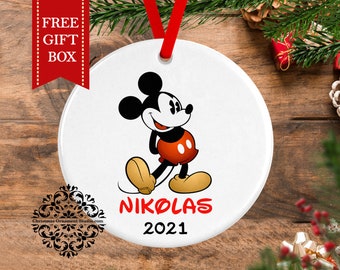 Mickey mouse christmas ornament-Disney Ornament-Personalized Christmas ornament kids-unique ornament-Mickey mouse Disney Christmas ornament