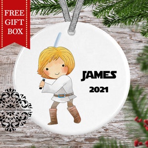 Luke Skywalker Star wars christmas ornament-Kid Christmas Ornament-unique ornament-Star Wars Ornament-Personalized ornament kid-Star Wars