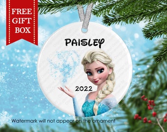 Elsa Frozen Christmas ornament-Disney Ornament-Kid Christmas Ornament-princess ornament-Frozen ornament-personalized Christmas ornament kids