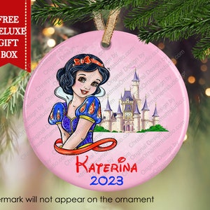 Personalized Snow White Christmas Ornament: Porcelain Keepsake Gift
