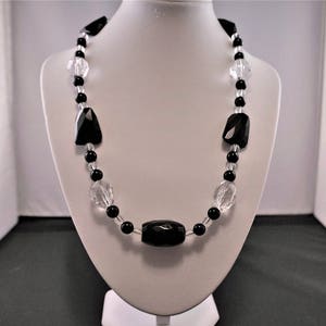 Black Onyx and Rock Crystal Necklace