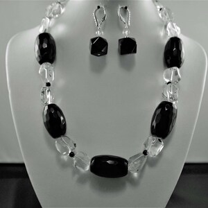 Black Onyx and Rock Crystal Necklace