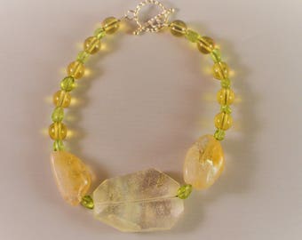 Bracelet Citrine et cristal de roche