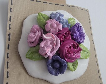 Sculpture flower fridge magnet, sculpture art, 3D fridge magnet - 13