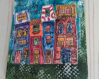 Original mixed media art canvas | Collage mixed media | Collage art | Original abstract art 8x10
