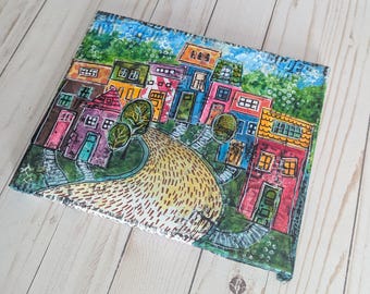 Original mixed media art canvas | Collage mixed media | Collage art | Original abstract art 8x10