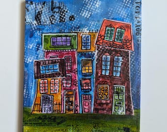 Original mixed media art canvas | Collage mixed media | Collage art | Original abstract art 8x10
