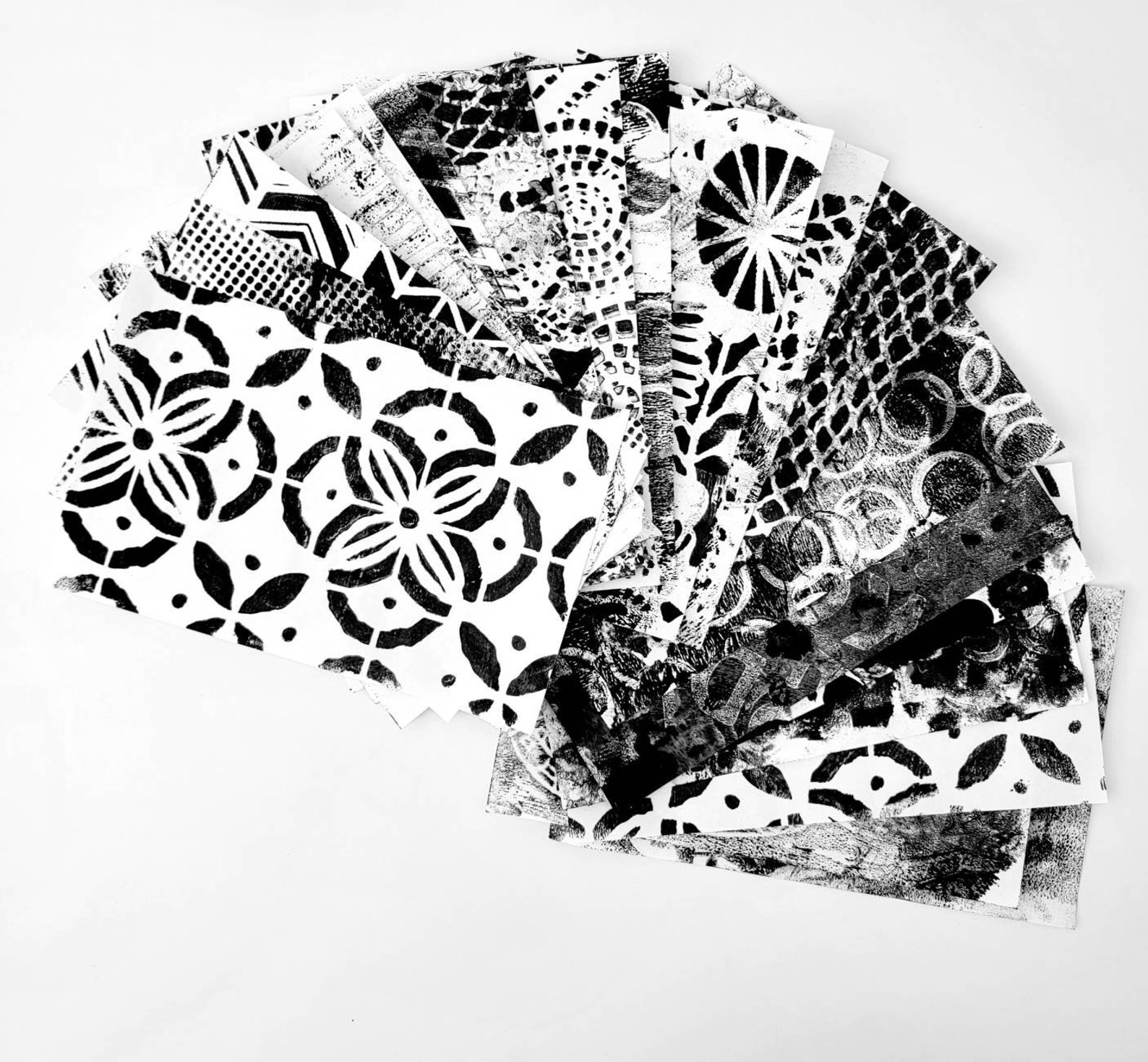 Black and White Mixed Media Papers Collage Paper Kits Hand Etsy