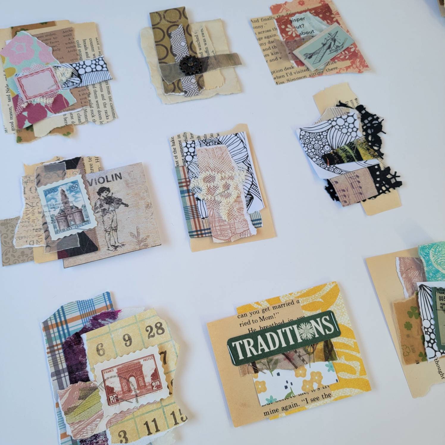 Vintage Junk Journal Embellishments - Paper Clusters for Junk