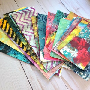 Mixed Media, Collage Papier Kits, Handbemalte Papiere