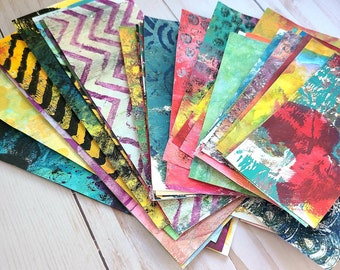 Mixed Media, collage paper kits, Hand painted papers.40 piece