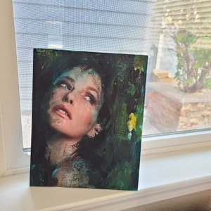 Beautiful lady Original mixed media art 8x10 | vintage mixed media | Collage art | Original abstract art 8x10