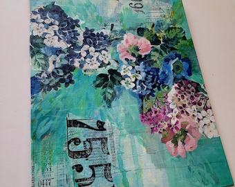 Original mixed media art canvas board | Collage mixed media | Collage art | Original abstract art 11x14