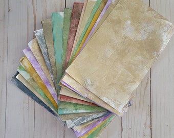 Mixed Media, collage paper kits, Hand painted papers, Nutral Colors, 15 A5 Hand Painted Papers