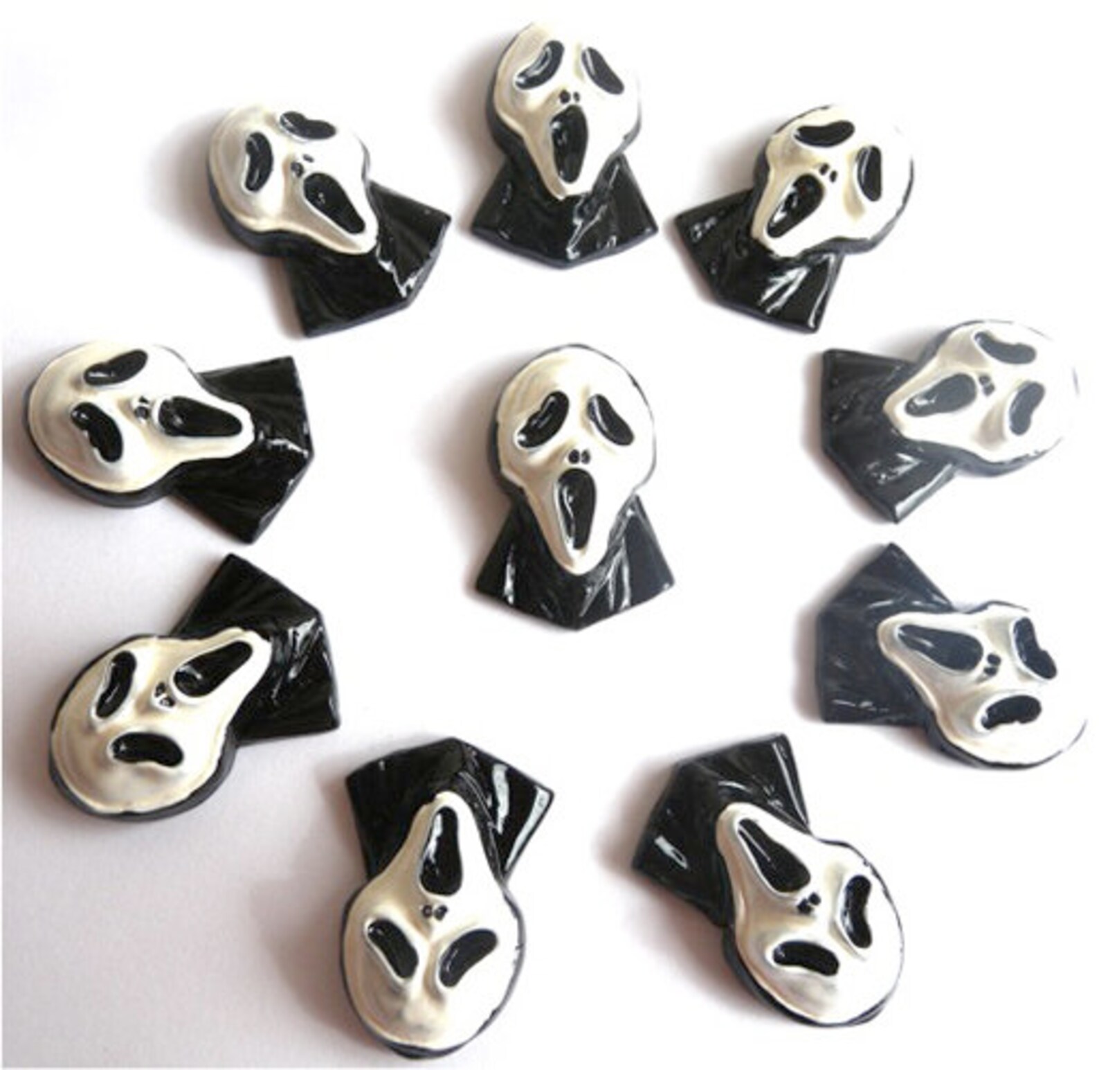 Halloween Black Scream Mask Flatback Resin 25mm X 10 Etsy UK