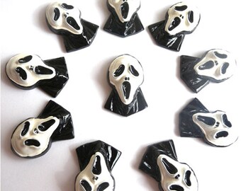 Halloween Black Scream Mask flatback resin 25mm x 10