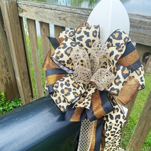 Coleção diária - Laço diário, laço, laços, fita, laço de guirlanda, laço de caixa de correio, estampa de leopardo, laço de leopardo, presente, laço grande, decoração, decoração de quintal, presentes