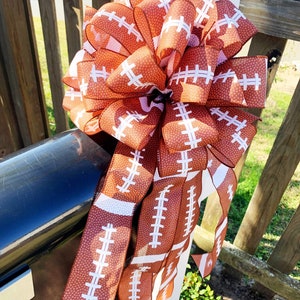 Sports Collection - Football,Football Ribbon, Football Bow,Sports Bow,Sports Decor, Football Decor,Mailbox Bow,Wreath Bow, Large Bow,Gift