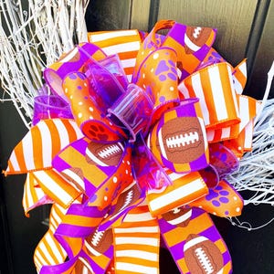 Clemson Ribbon Bow: Sports Decor, Wreath Accent