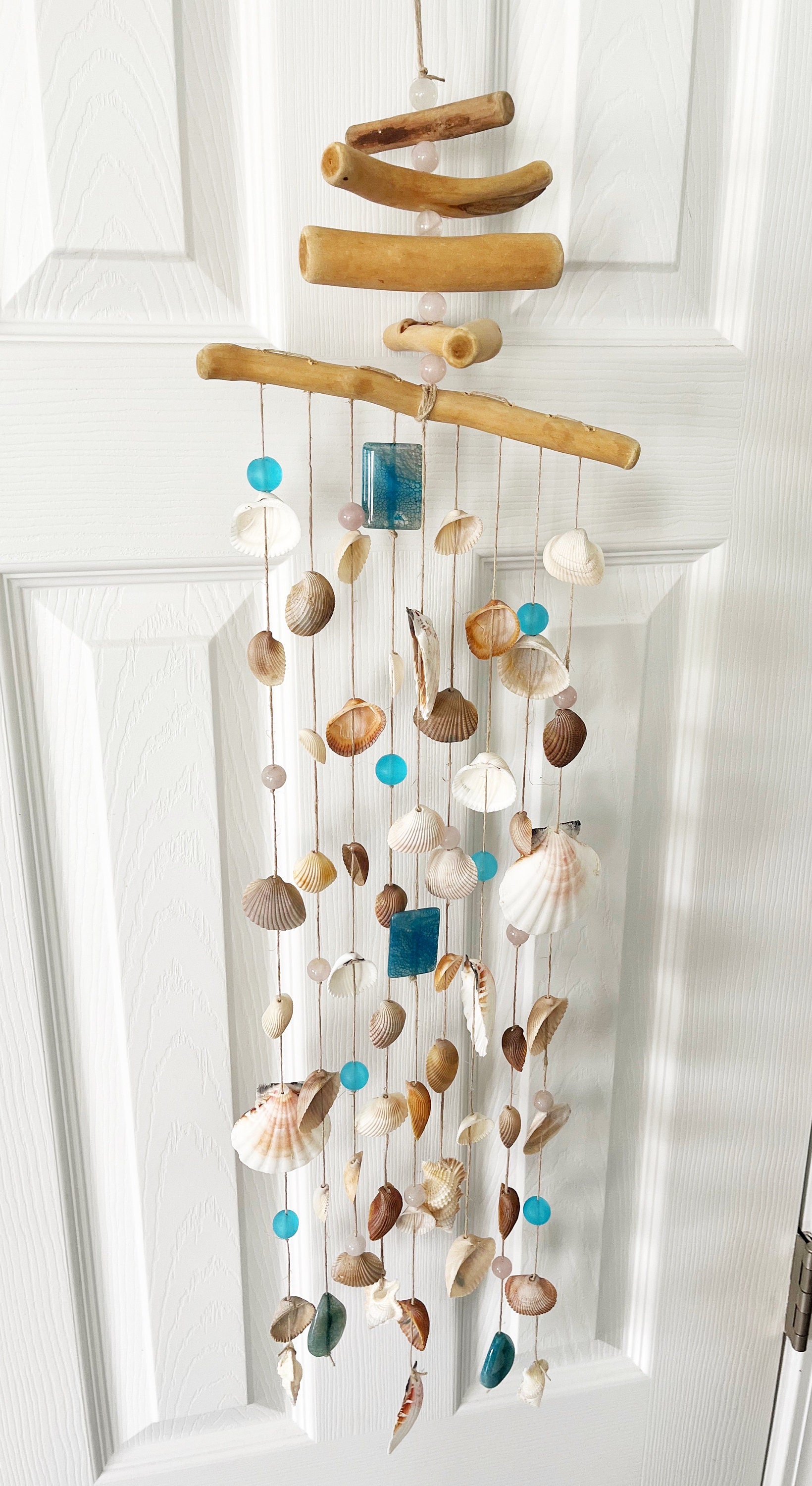 Campanelli Eolici In Legno E Alluminio - 28cm Con 4 Tubi - Decorazione Per Giardino E Casa - Foto 2