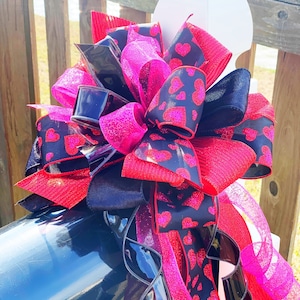 Valentines Collection - Hearts, Hearts Ribbon, Hearts Bow, Valentines, Valentine Decor, Valentine Bow, Wreath Bow, Mailbox Bow, Love, Gift