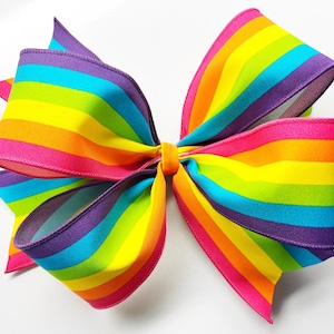 Hair Bow - Rainbow, Rainbow Hair Bow, Stripe Hair Bow, Bow, Hair Clip, Girls Hair Bow