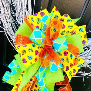 Everyday Collection - Lady Bugs, Lady Bugs Bow, Summer Bow, Summer, Wreath Bow, Large Bow, Mailbox Bow, Bow, Bows, Decor, Gift