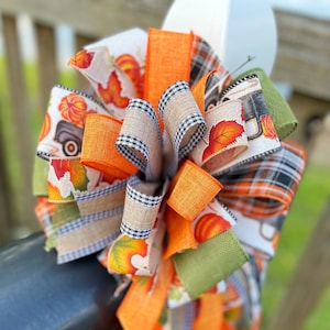 Fall Collection - Farm trucks and fall leaves - 2.5 inch wired ribbon bow