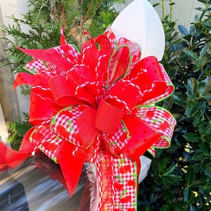 Valentines Collection “Cherry Pie” Bow, Valentines Bow, Mailbox Bow, Wreath Bow, Valentines Wreath Bow, Valentines Wreath Bow, Hearts Bow
