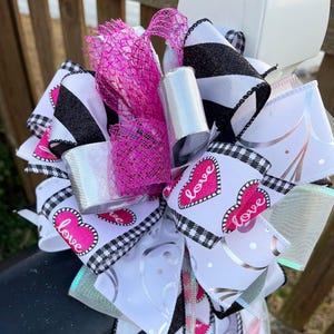 Valentines Collection - Hearts,Hearts Ribbon,Hearts Bow,Valentines, Valentine Decor,Valentine Bow, Wreath Bow,Mailbox Bow,Gift,Bow,Bows