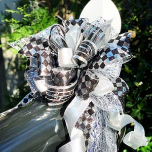 Alltagskollektion - Party Schleife, klassische Schleife, moderne Schleife, schwarze Schleife, schwarz / silberne Schleife, Neujahrsschleife, große Schleife, Briefkastenschleife, Kranzschleife