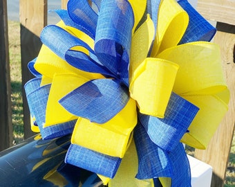 Blue & Yellow Ukraine Bow. Perfect for Mailbox, Door, and Wreath.