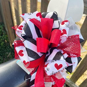 Valentines Collection - Hearts,Hearts Bow,Valentines,Valentines Bow,Valentines Hearts,Valentines Ribbon,Large Bow,Bows,Bow,Mailbox Bow,Gift