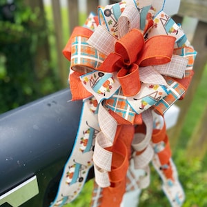 Herbstkranz Schleife: Kürbisse & Schubkarren, Drahtbanddekor