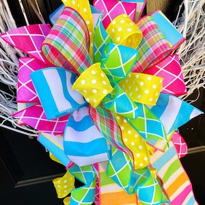 Everyday Collection - Summer Bow, Summer, Bright Bow, Mailbox Bow, Wreath Bow, Large Bow, Bow, Bows, Gift, Gift Bow