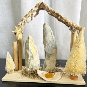Christmas Collection - Nativity,Nativity Scene,Seashell Nativity,Seashell Nativity Scene,Mary and Joseph,Christmas Decor,Manger,Gift