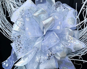 Winter Collection - Silver Bow, Silver, Silver Bows, Holiday Bow, Wedding Bow, Wedding, Christmas, Christmas Bow, Bows, Bow, Large Bow
