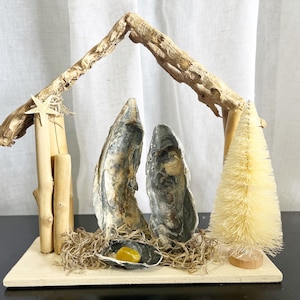 Christmas Collection - Nativity,Nativity Scene,Seashell Nativity,Seashell Nativity Scene,Mary and Joseph,Christmas Decor,Manger,Gift