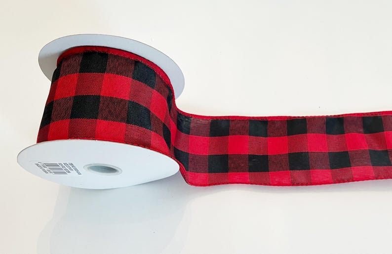 Red and Black Buffalo Check Wired Ribbon - 2.5” X 10 Yards - Etsy