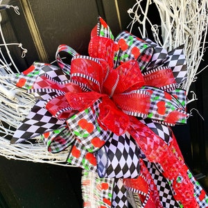 Valentines Collection- Black Cherry Pie Bow, Valentines Bow, Hearts Bow, Mailbox Bow, Wreath Bow, Valentines Wreath Bow, Valentines Mailbox