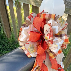 Lazo de corona de otoño: decoración otoñal - Patrón de chevrón