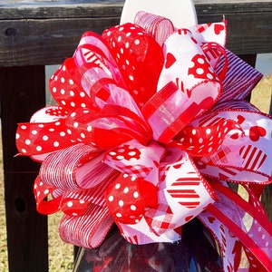 Valentines Collection - Valentines, Valentines Bow, Valentines Day Bow, Valentines Day, Bow, Bows, Mailbox Bow, Wreath Bow, Gift, Ribbon