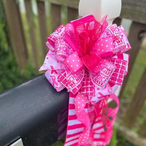 Handmade Pink Ribbon Breast Cancer Awareness Bow: Wired Wreath Decor