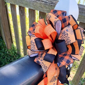 Halloween Collection - Halloween Bow,Halloween,Orange and Black Decor,Halloween Ribbon,Halloween Decor,Decor,Wreath Bow,Mailbox Bow,Bow,Gift