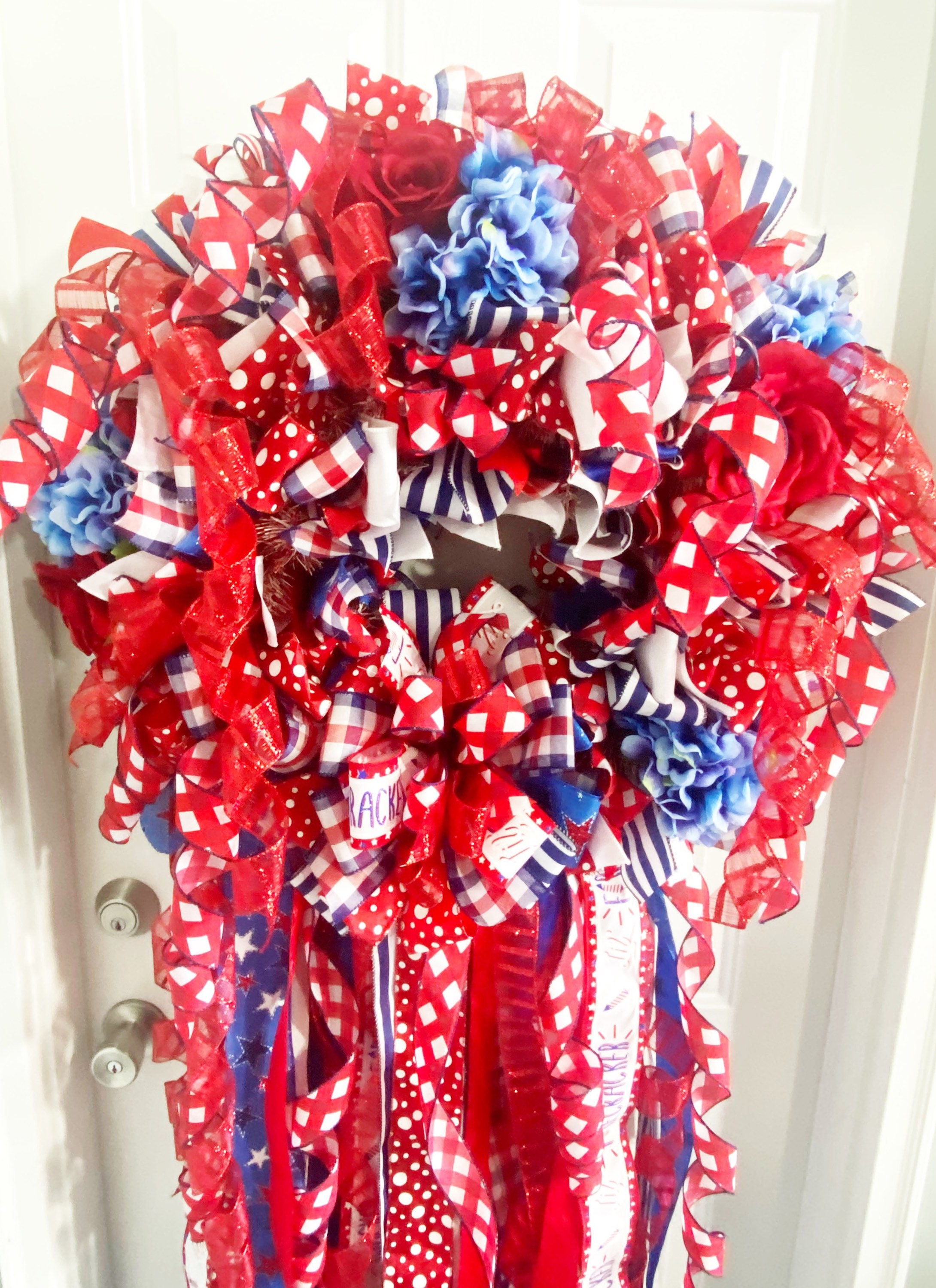 Wreath Collection - Wreath,Patriotic,Patriotic Wreath,Ribbon,Ribbon Wreath,Decor,Wreaths,Red White Blue,Red White Blue Wreath,Bow,Bows,Gift
