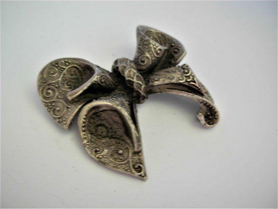 Large Vintage Victorian Style Bow Brooch 1970s - image 7
